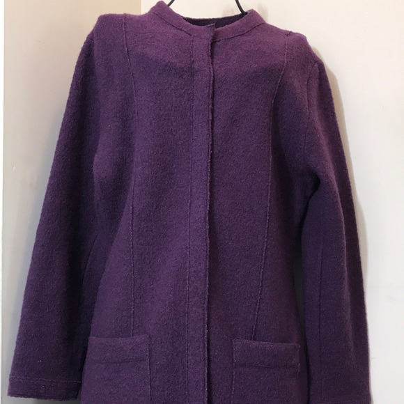 Alexandra Bartlett 100% Wool Purple Coat Size Large - Picture 2 of 11